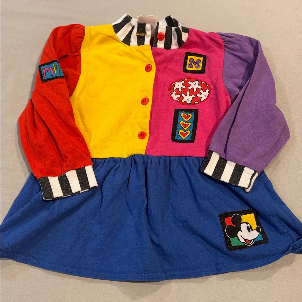 VINTAGE 90s Disney Color Block Shirt Size 3T - Picture 13 of 16